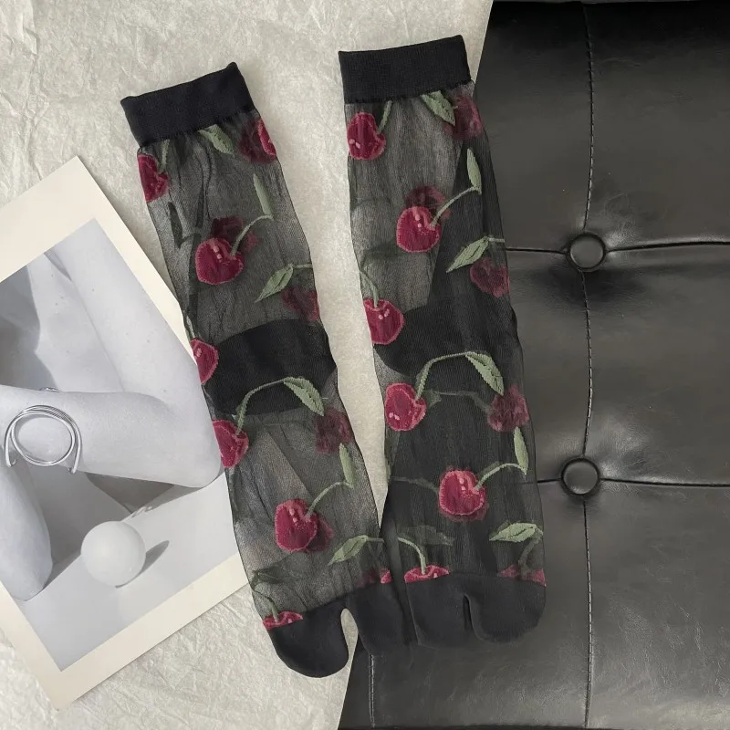 Chaussettes Japonaises Transparentes Cerises - Image 6
