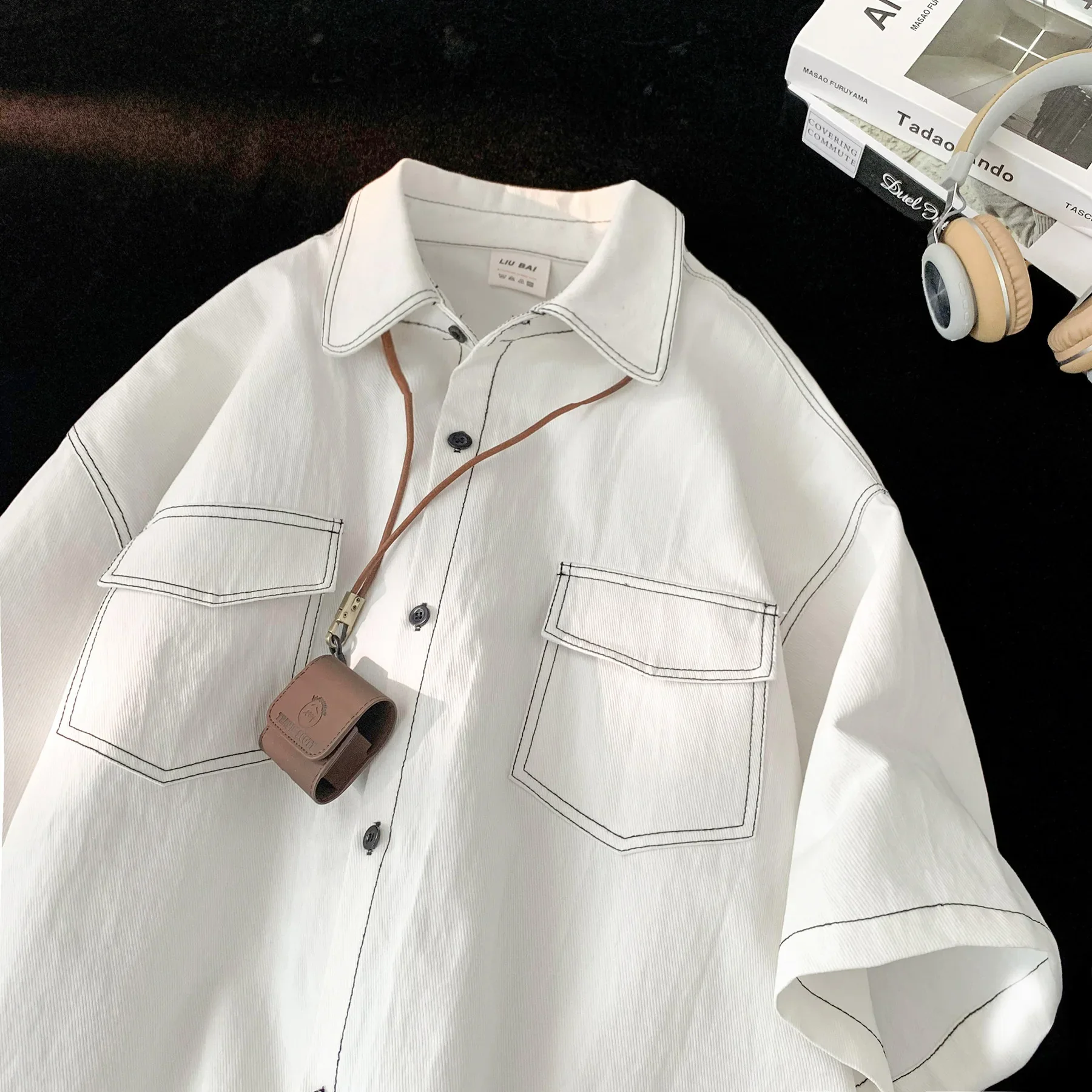 Chemise Japonaise Ample Minimaliste - Image 3