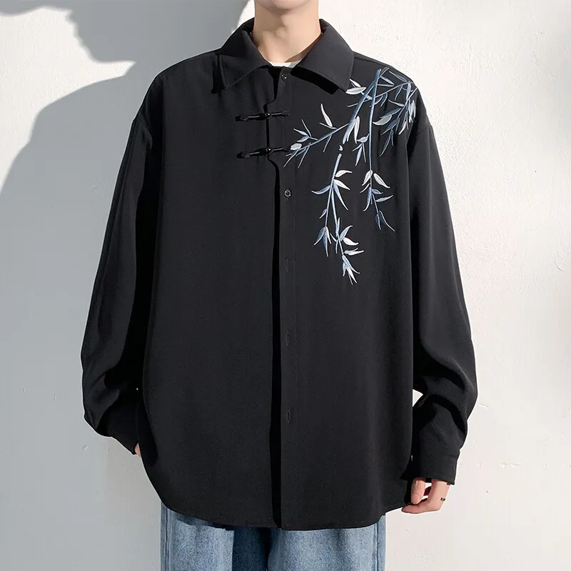 Chemise Japonaise Brodée Bambou Design - Image 4