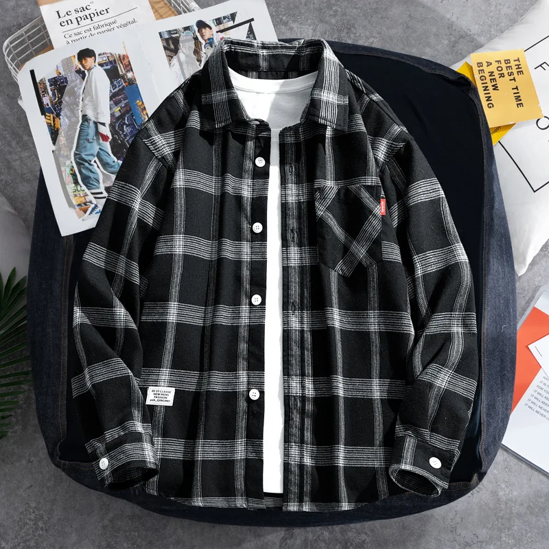 Chemise Japonaise Carreaux à Manches Longues - Image 2