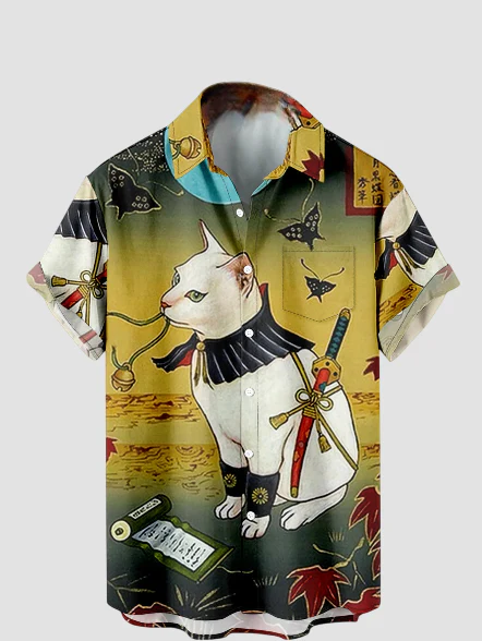 Chemise Japonaise Chat - Image 3