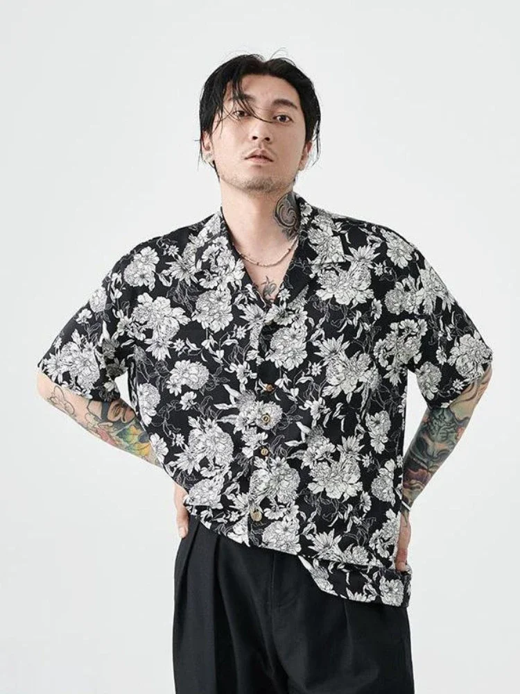 Chemise Japonaise Noire Fleurie - Image 2