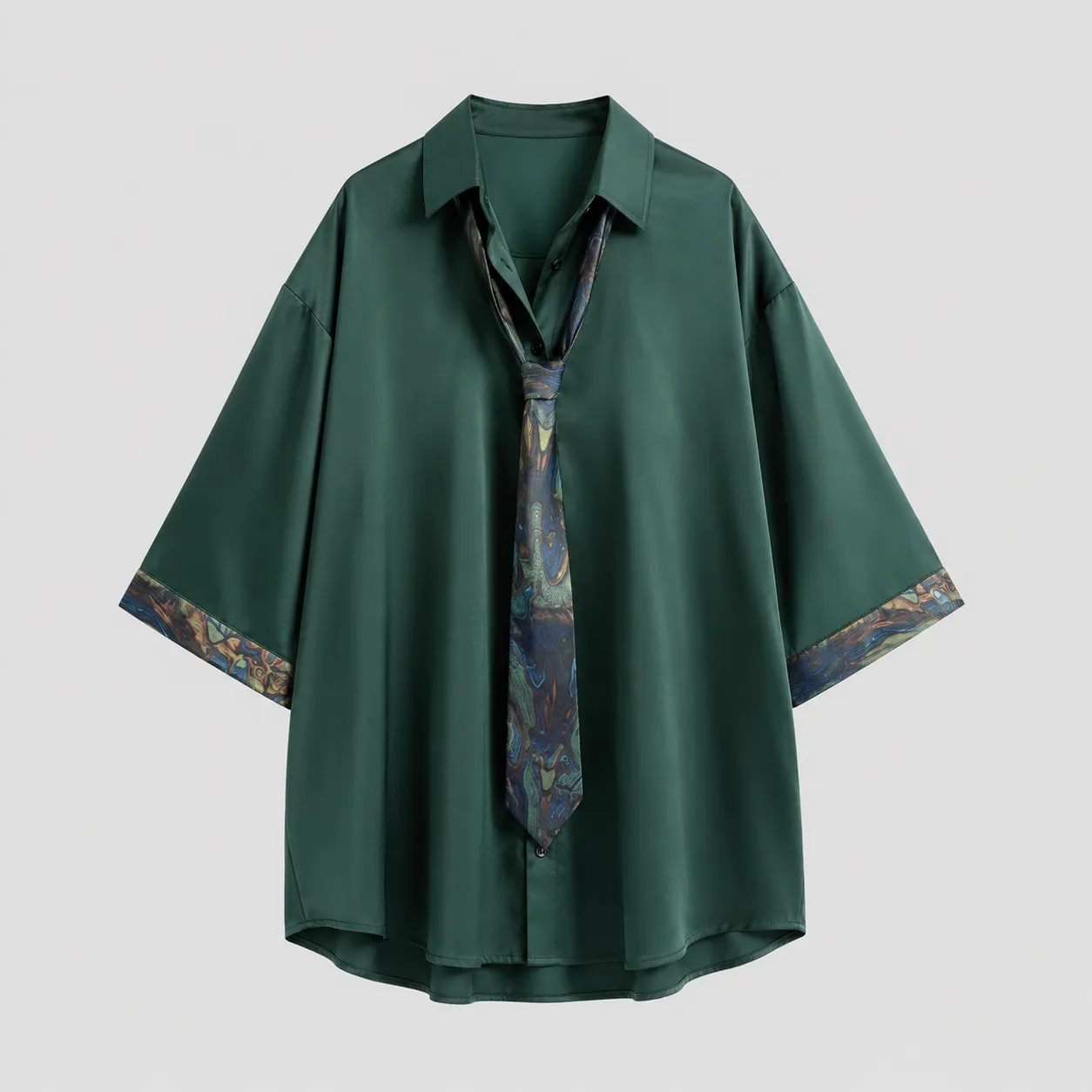 Chemise Japonaise Oversize à Cravate