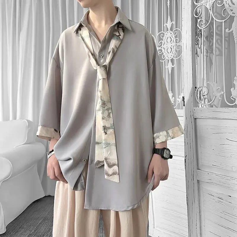 Chemise Japonaise Oversize à Cravate - Image 2
