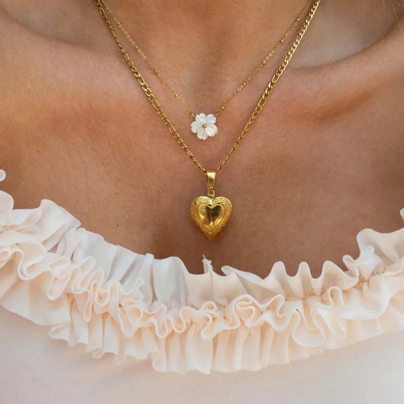 Collier fleur en acier japonais - Image 3