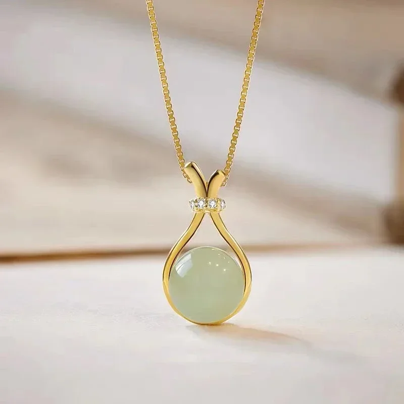 Collier Japonais Jade en Acier doré - Image 3