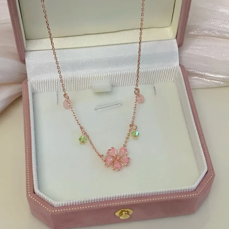 Collier Japonais Rose Fleur de cerisier - Image 2