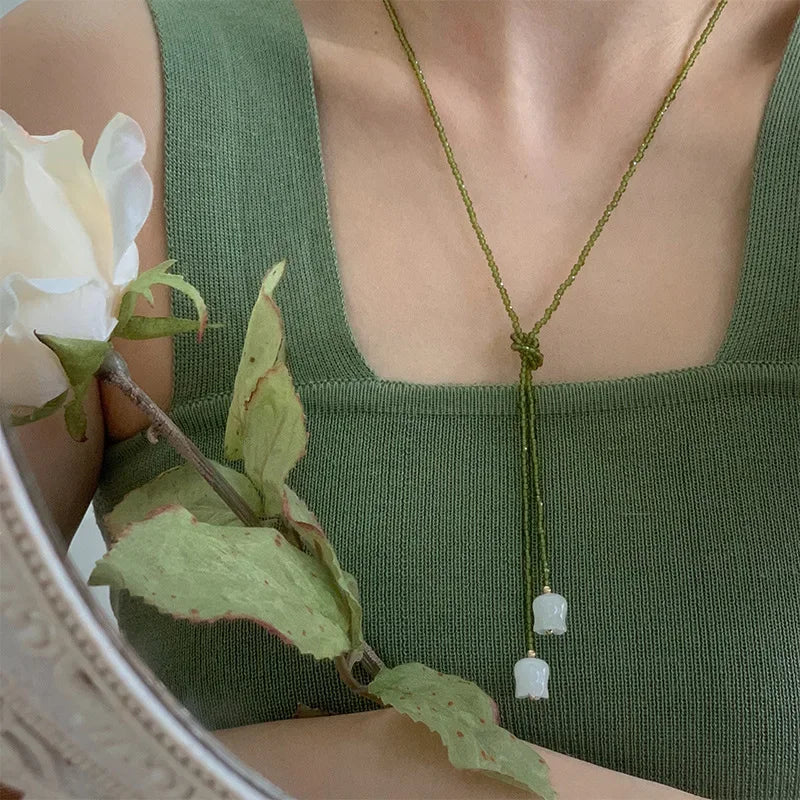 Collier perle de cristal muguet japonais - Image 2