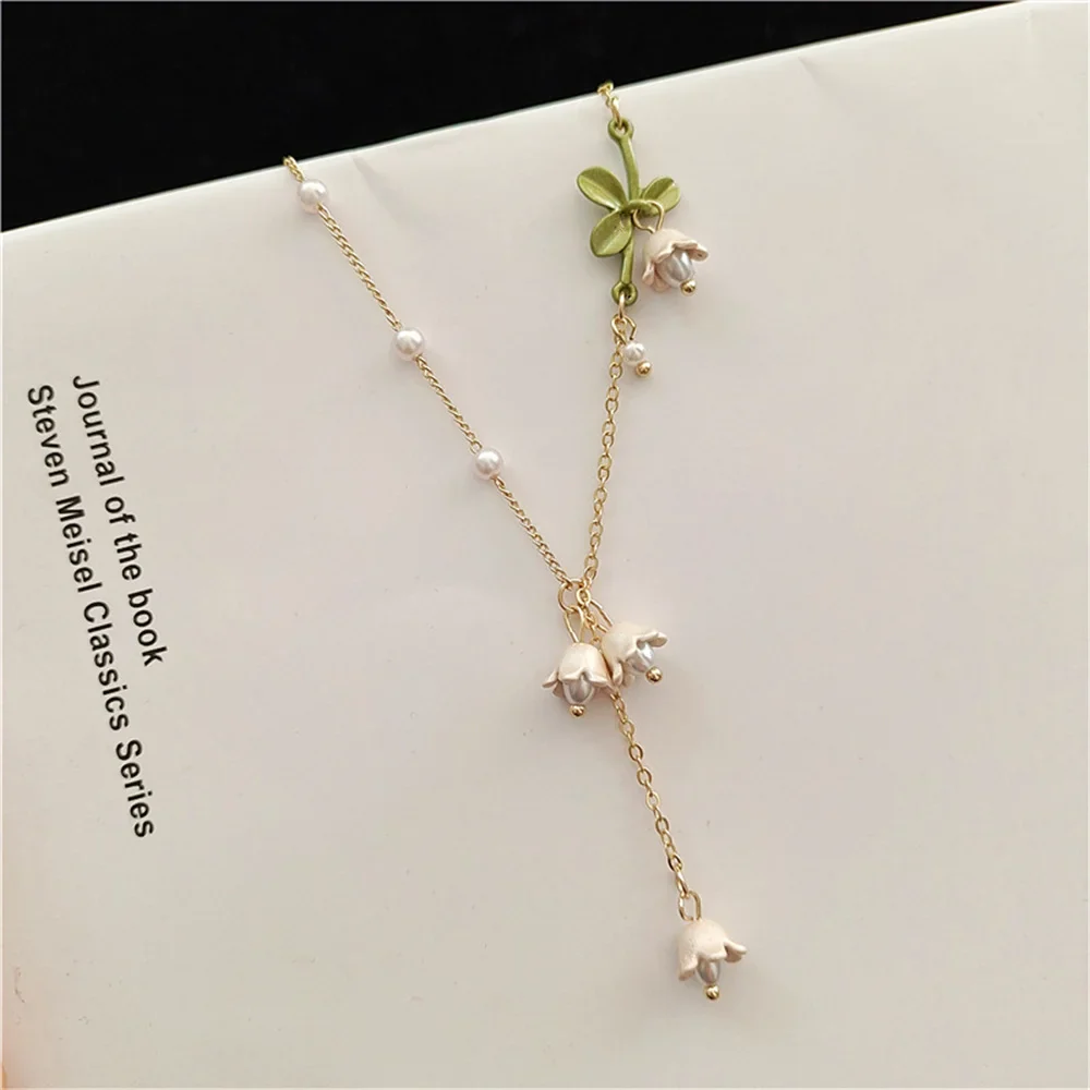 Collier perlé fleur muguet japonais - Image 5