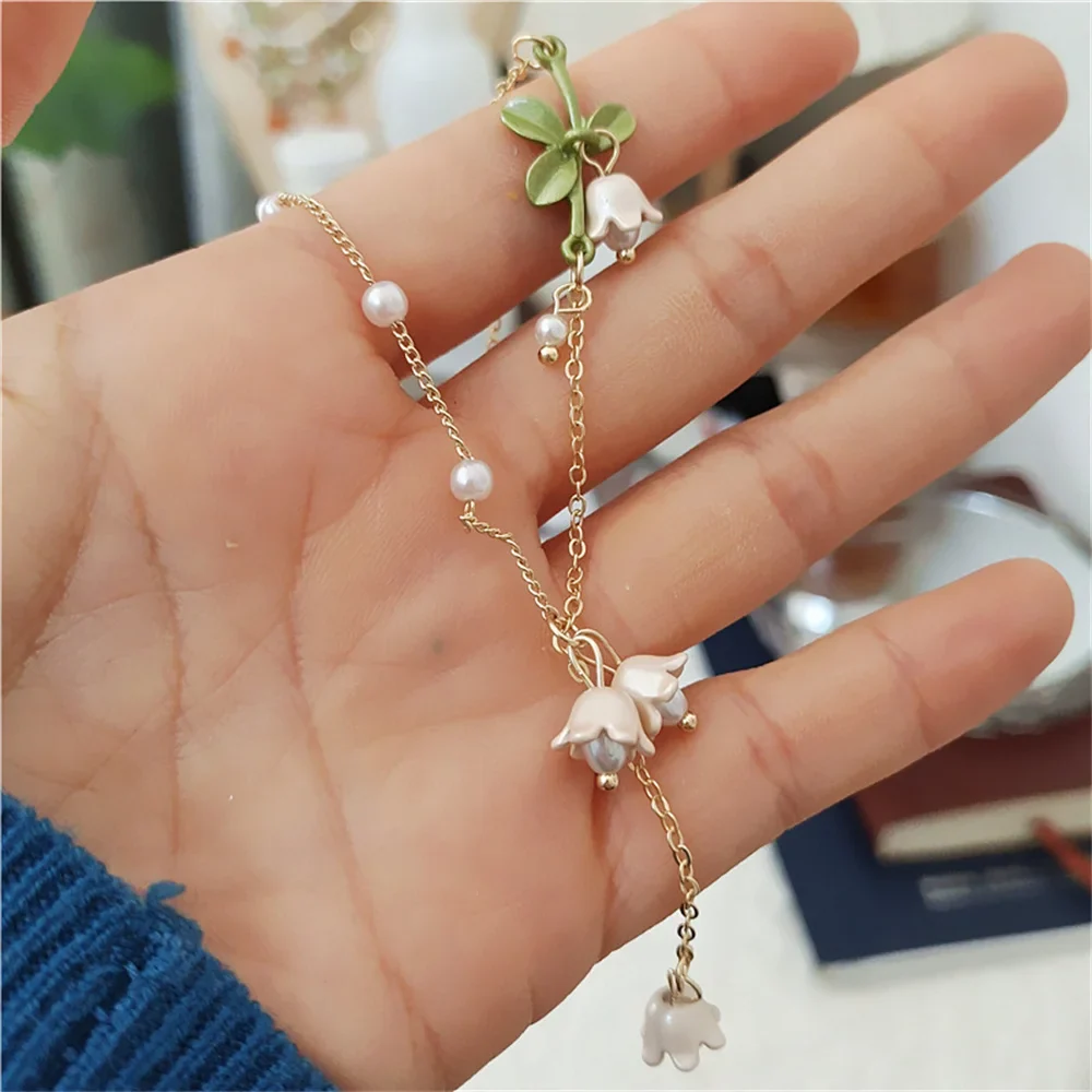 Collier perlé fleur muguet japonais - Image 6