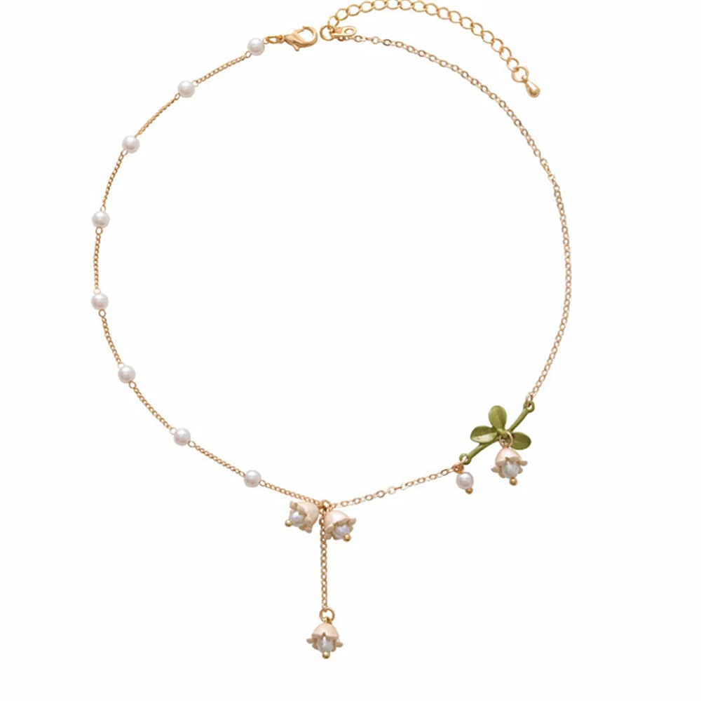 Collier perlé fleur muguet japonais - Image 7