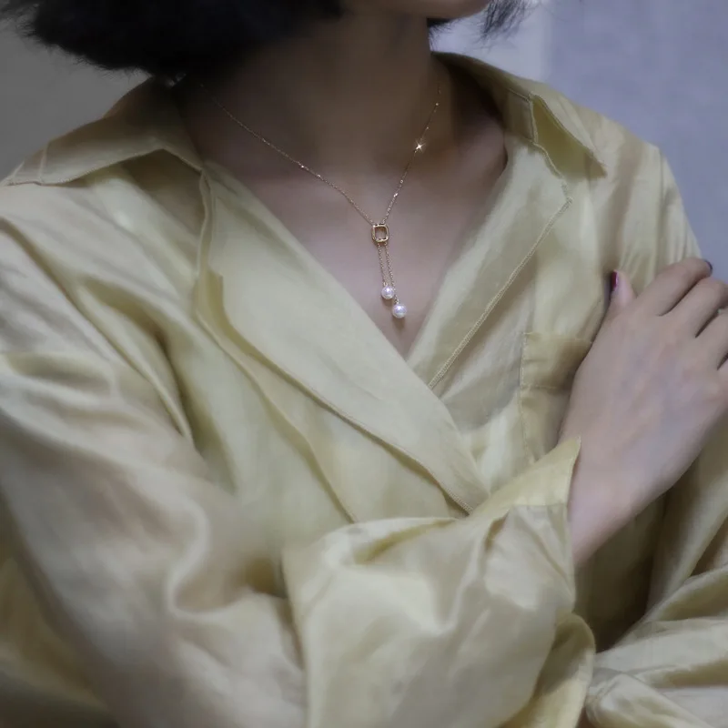 Collier Pompon Japonais Double perle - Image 3