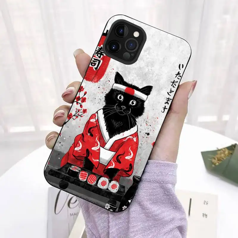 Coque de téléphone japonaise iPhone chat samourai