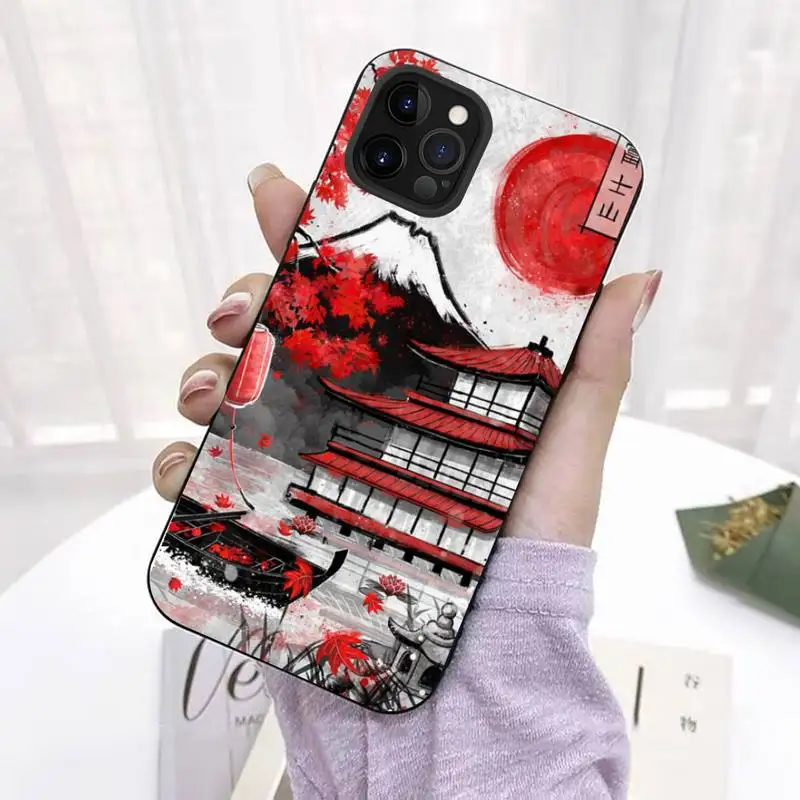 Coque de téléphone japonaise iPhone paysage traditionnel