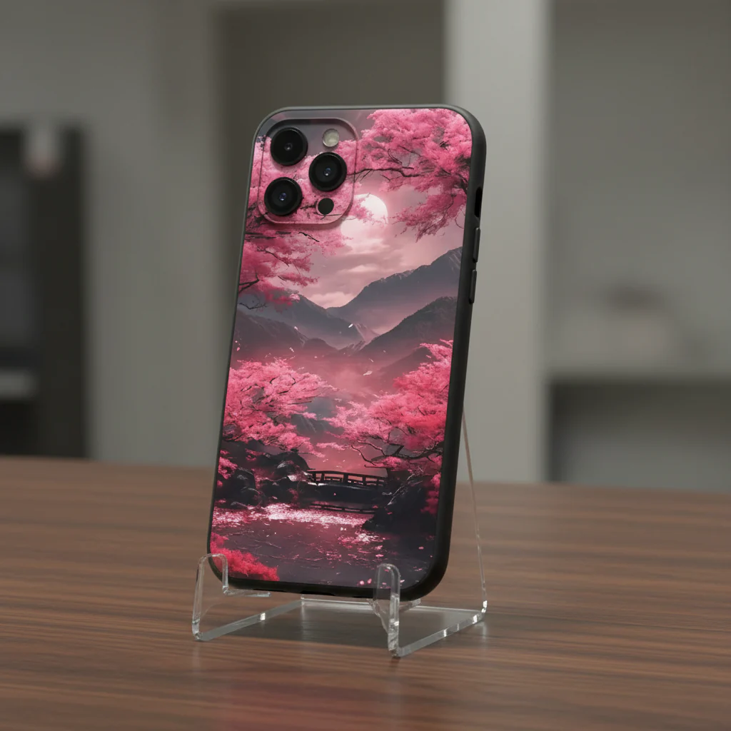 Coque de téléphone Japonaise iPhone Pleine Lune Sakura
