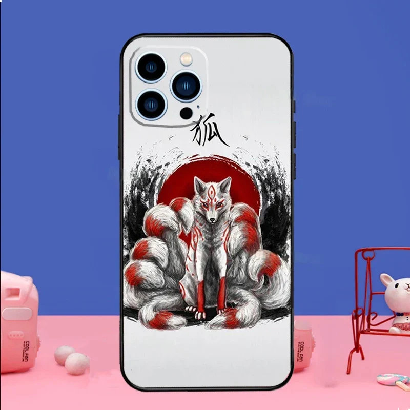 Coque de téléphone japonaise iPhone renard neuf queues - Image 3