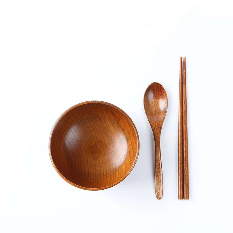 Ensemble couverts et plateaux japonais en bois - Image 7