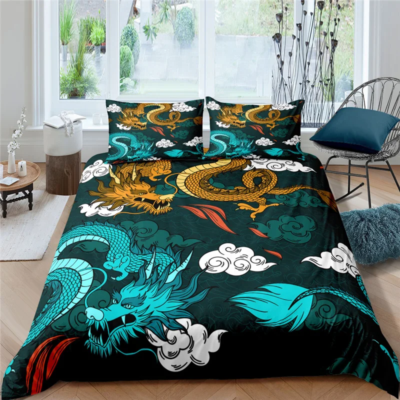 Ensemble de literie japonais motif dragon - Image 3