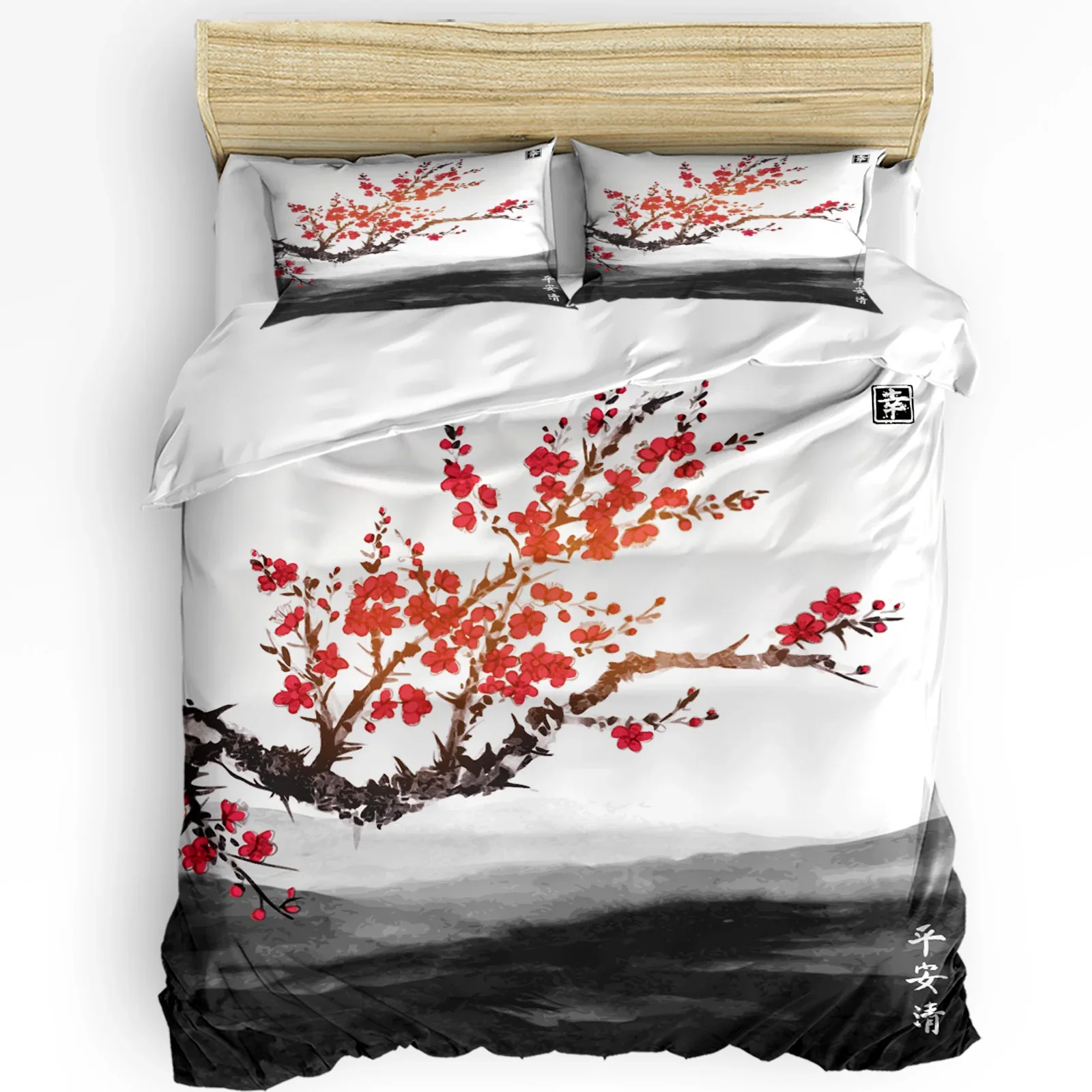 Ensemble de literie japonais motif sakura - Image 3