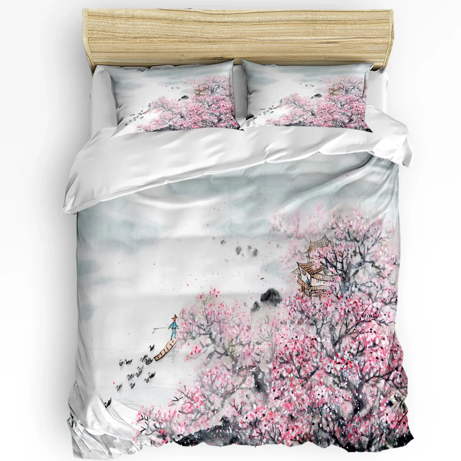 Ensemble de literie japonais motif sakura - Image 4
