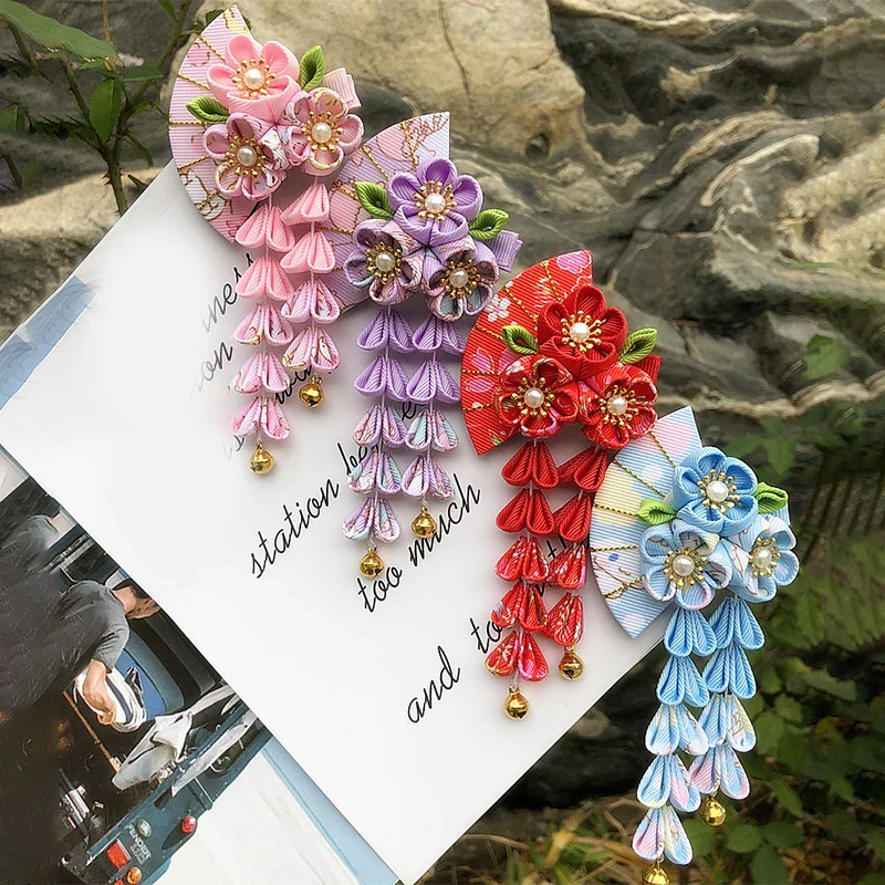 Épingle Japonaise en Tissu à Fleurs - Image 2