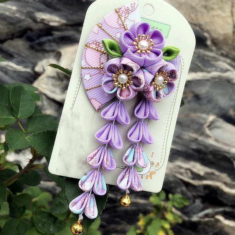 Épingle Japonaise en Tissu à Fleurs - Image 3