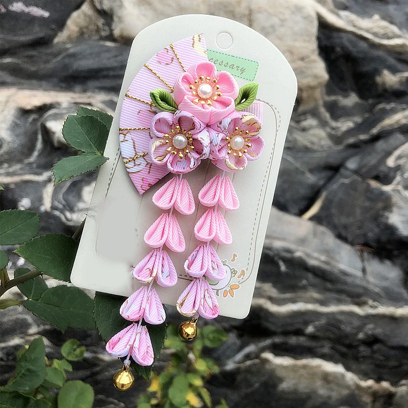 Épingle Japonaise en Tissu à Fleurs - Image 4