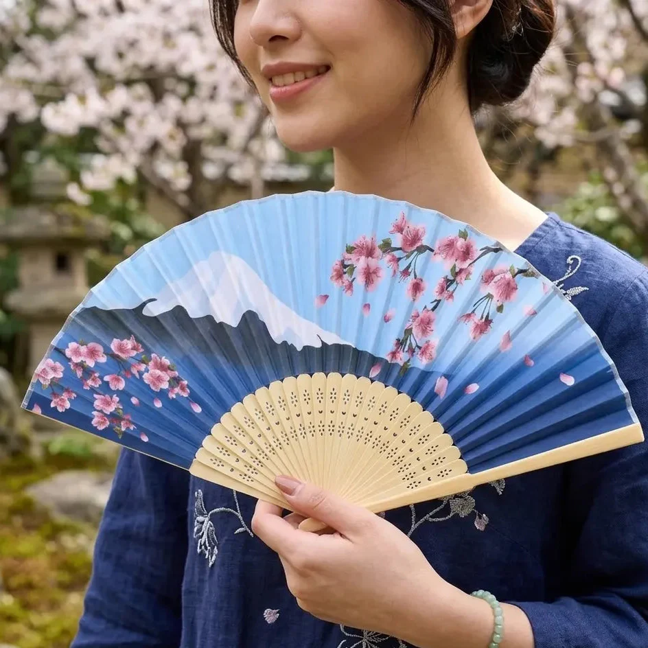 Éventail Japonais Bleu Mont - Image 3