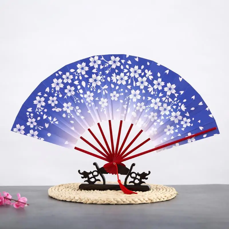 Éventail Japonais Dégradé Fleuri - Image 2