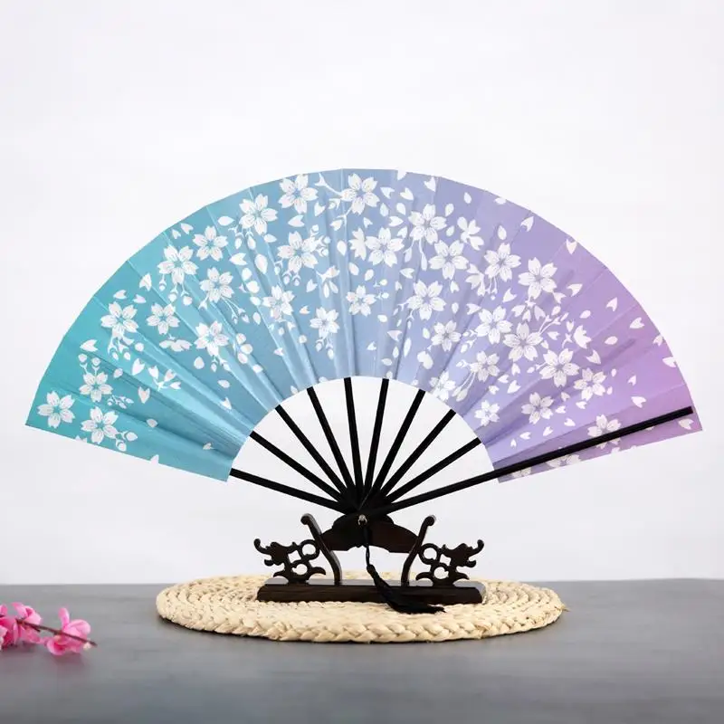 Éventail Japonais Dégradé Fleuri - Image 3