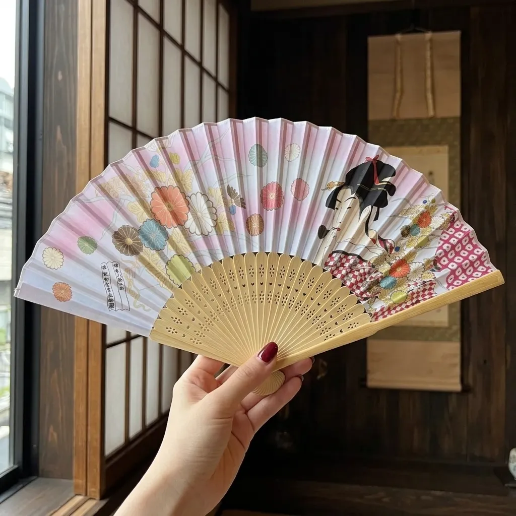 Éventail Japonais Geisha - Image 2