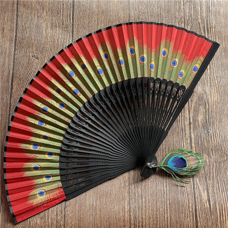 Éventail Japonais Paon - Image 5