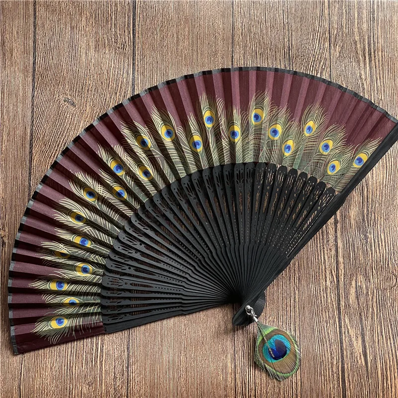 Éventail Japonais Paon - Image 6