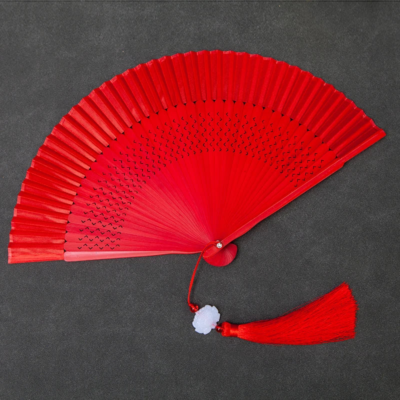Éventail japonais rouge - Image 3
