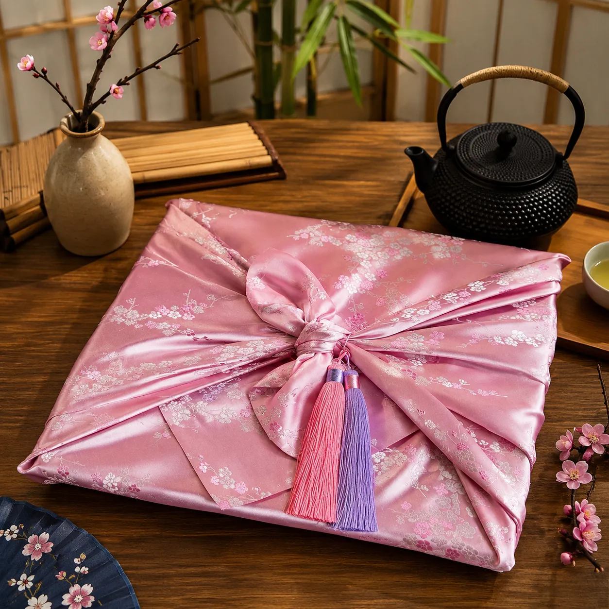 Furoshiki Rose Cerisier Jacquard - Image 2