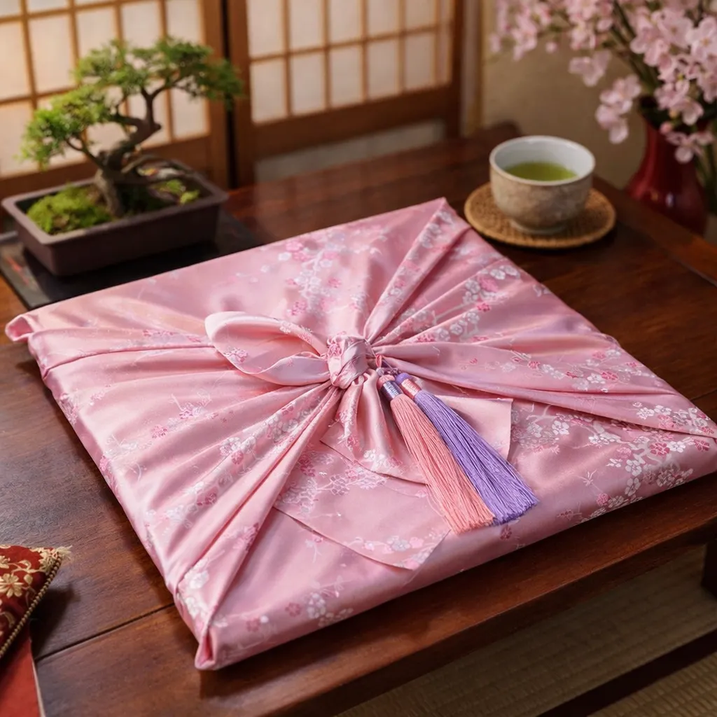 Furoshiki Rose Cerisier Jacquard - Image 3