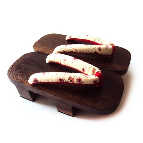 Geta Japonaise à Lanière Blanche Fleurie - Image 2