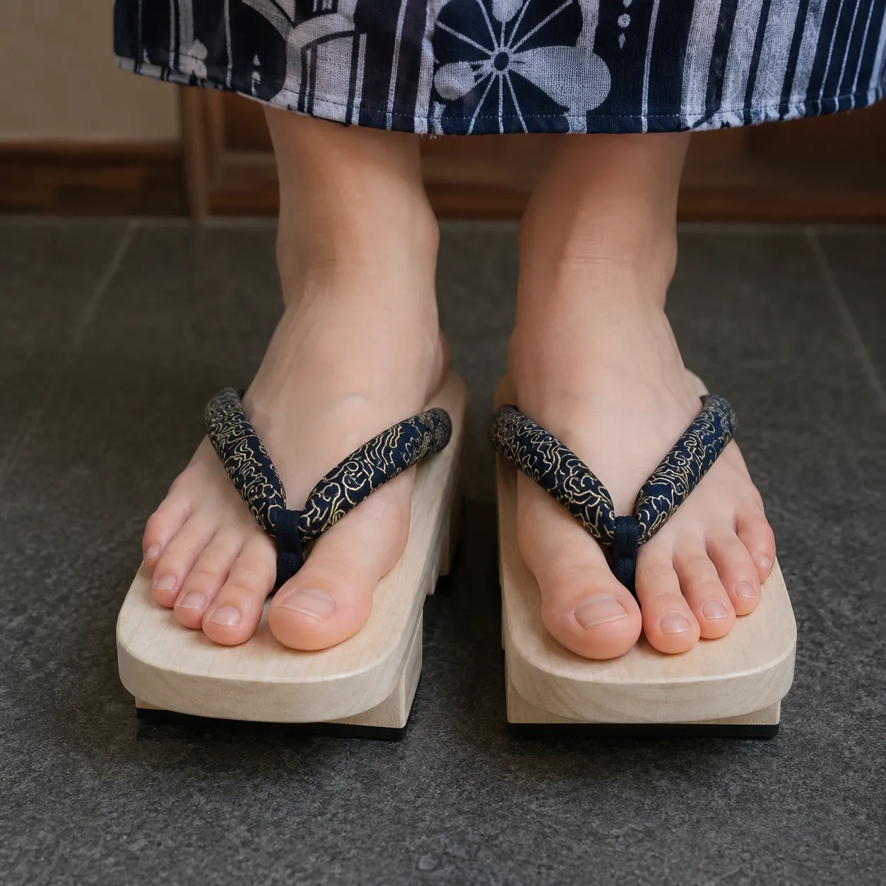 Geta Japonaise d’Eté Bleu Marine - Image 3