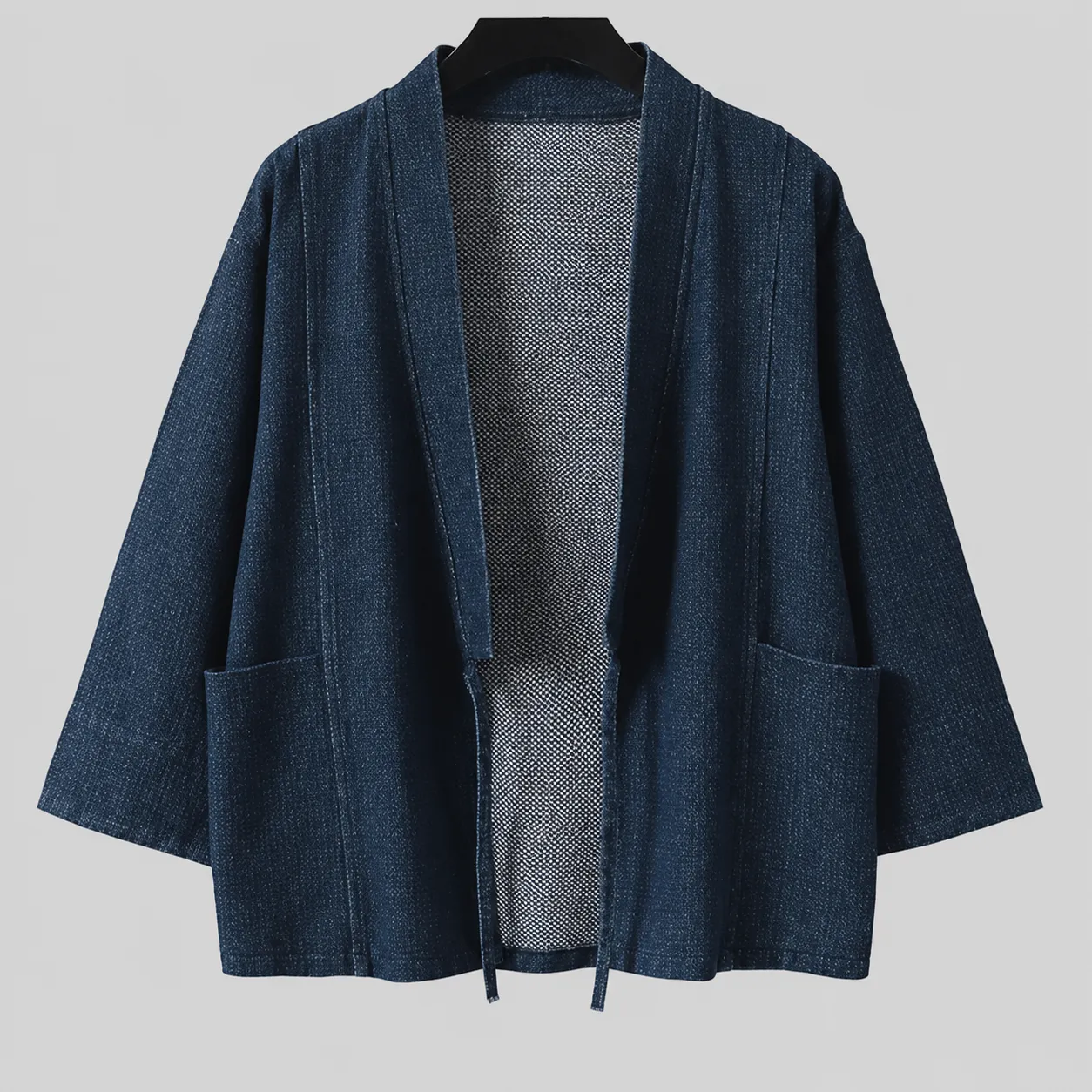 Grande Veste Kimono Homme Japonais en Denim - Image 2
