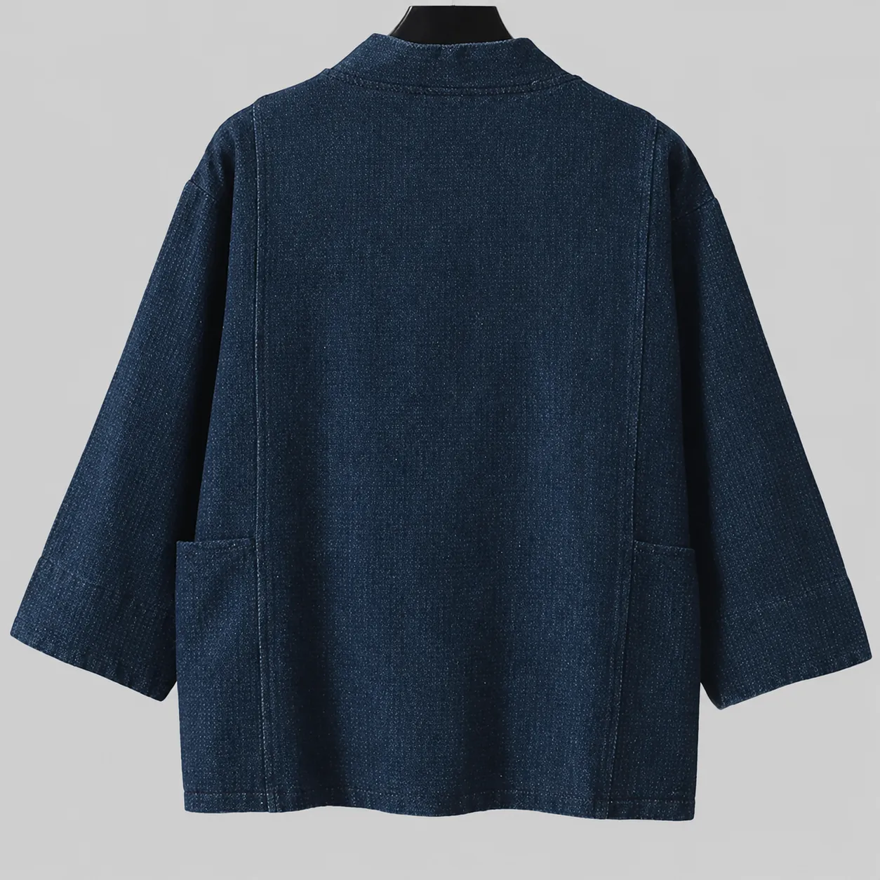 Grande Veste Kimono Homme Japonais en Denim - Image 4