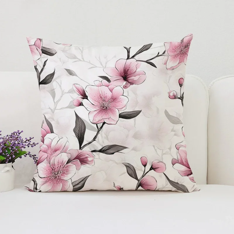 Housse de Coussin Fleurie Rose - Image 2