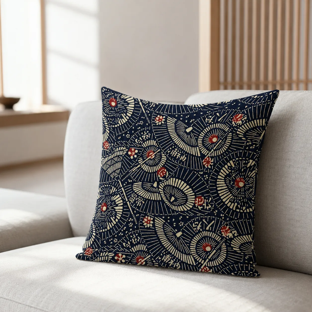Housse de Coussin Ombrelles Japonaises - Image 2