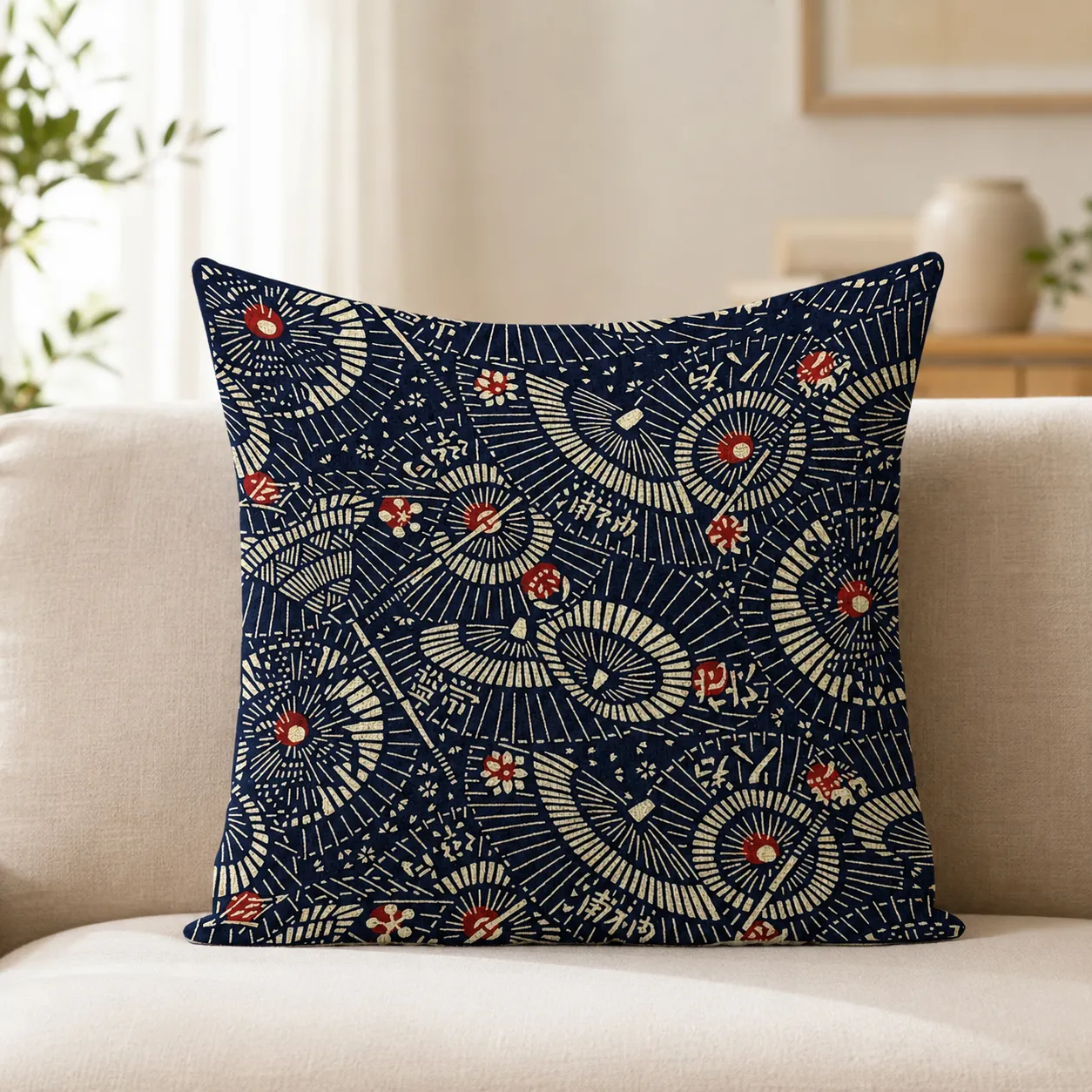 Housse de Coussin Ombrelles Japonaises - Image 3
