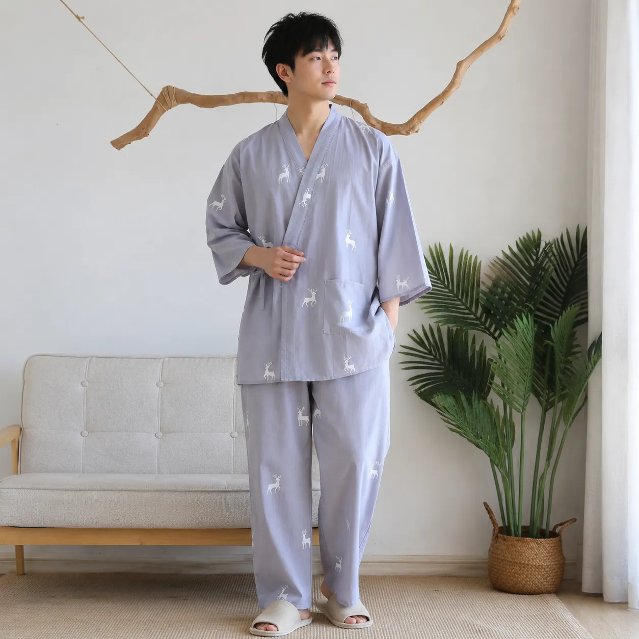 Jinbei Homme Bleu Léger - Image 3
