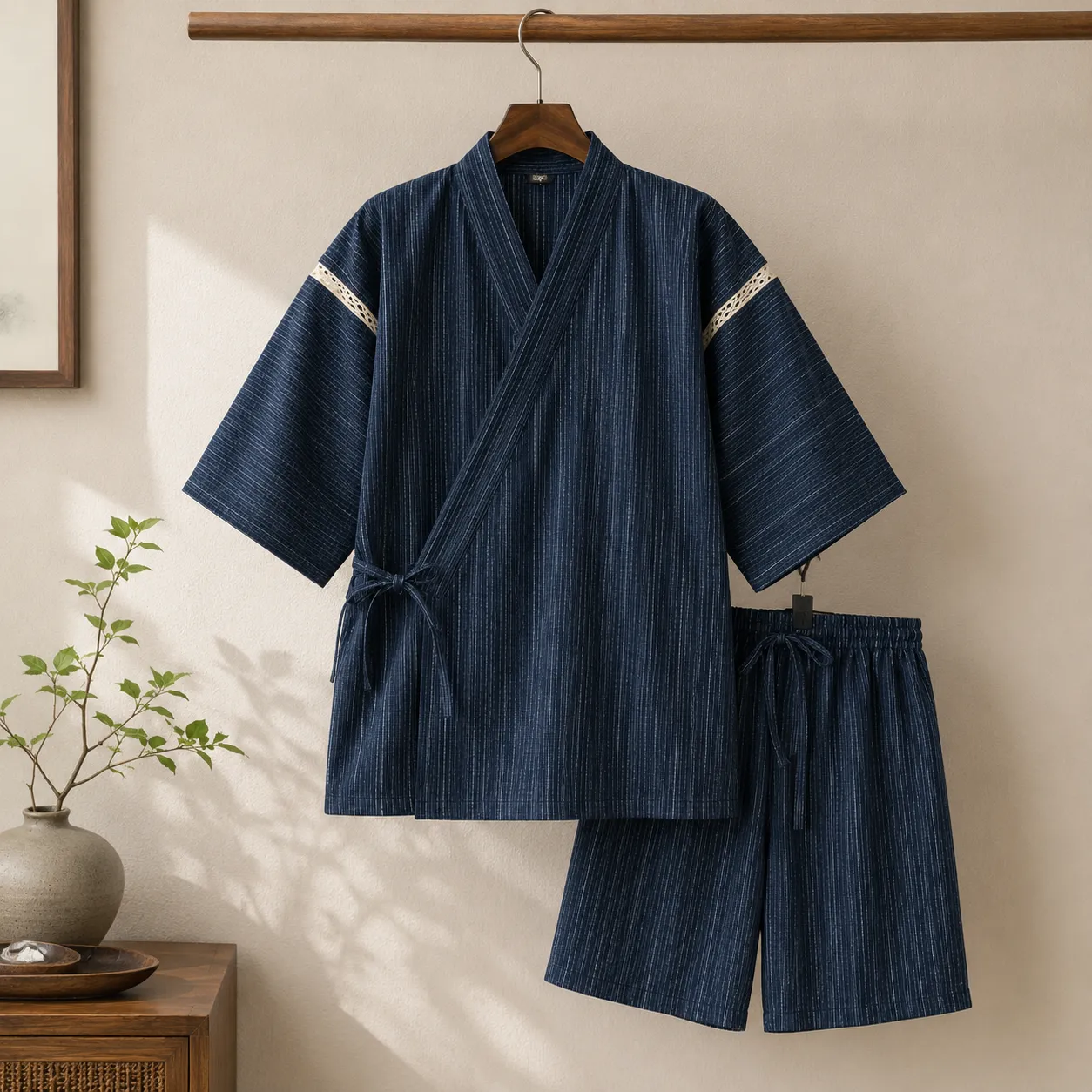 Jinbei Homme Court à Rayures - Image 3