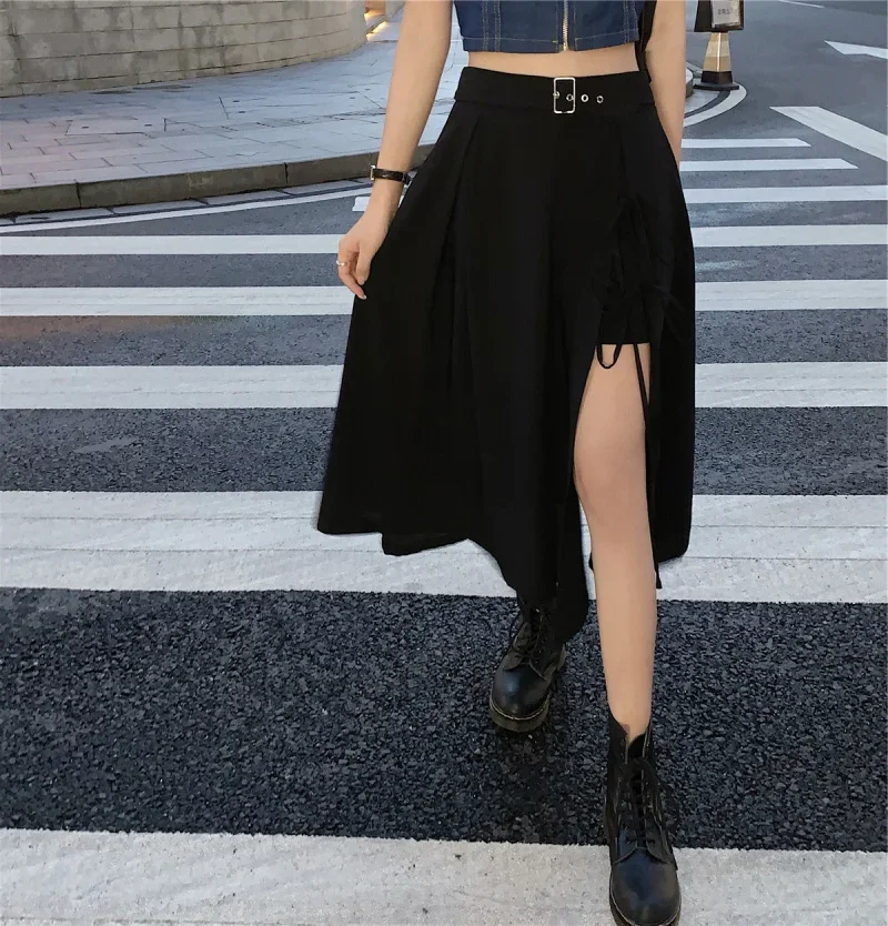 Jupe Japonaise Asymétrique à Lacets - Image 3