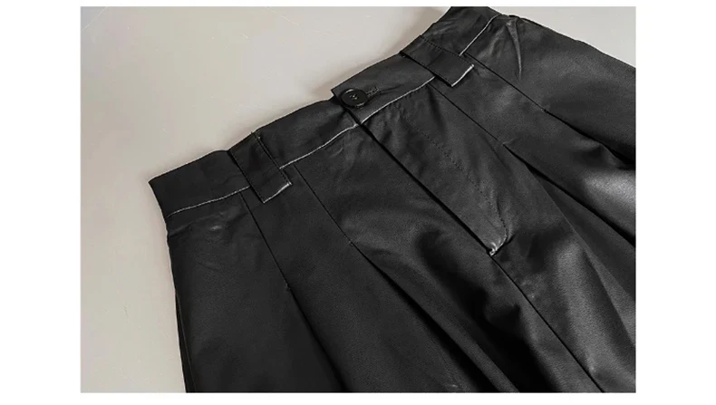 Jupe Japonaise Longue Plissée en Cuir - Image 4