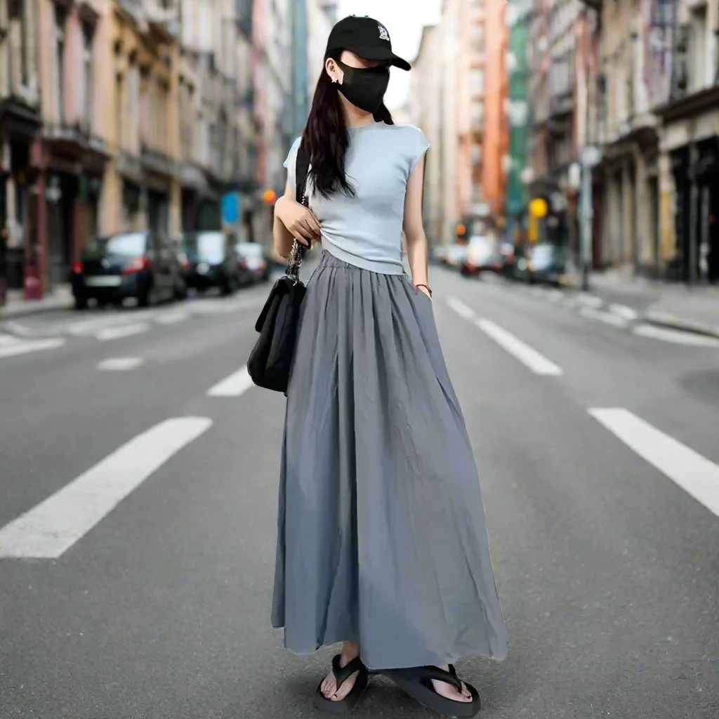 Jupe Japonaise Mi-longue Ample - Image 4