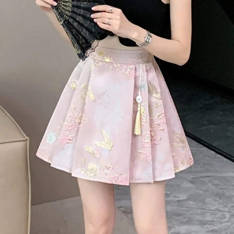 Jupe Japonaise Plissée à Pompon - Image 2