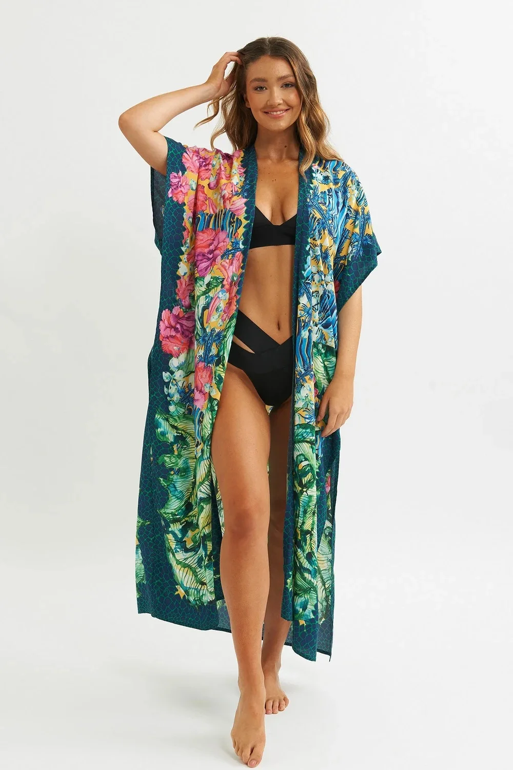 Kimono de Plage à Motif Floral - Image 3